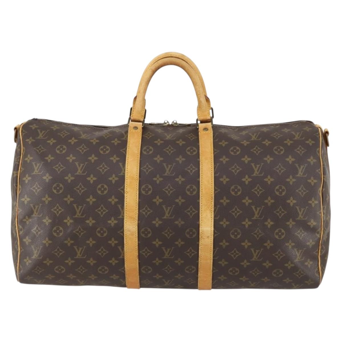 LOUIS VUITTON Monogram Keepall Bandouliere 55 Boston Bag M41414 LV Auth 146512