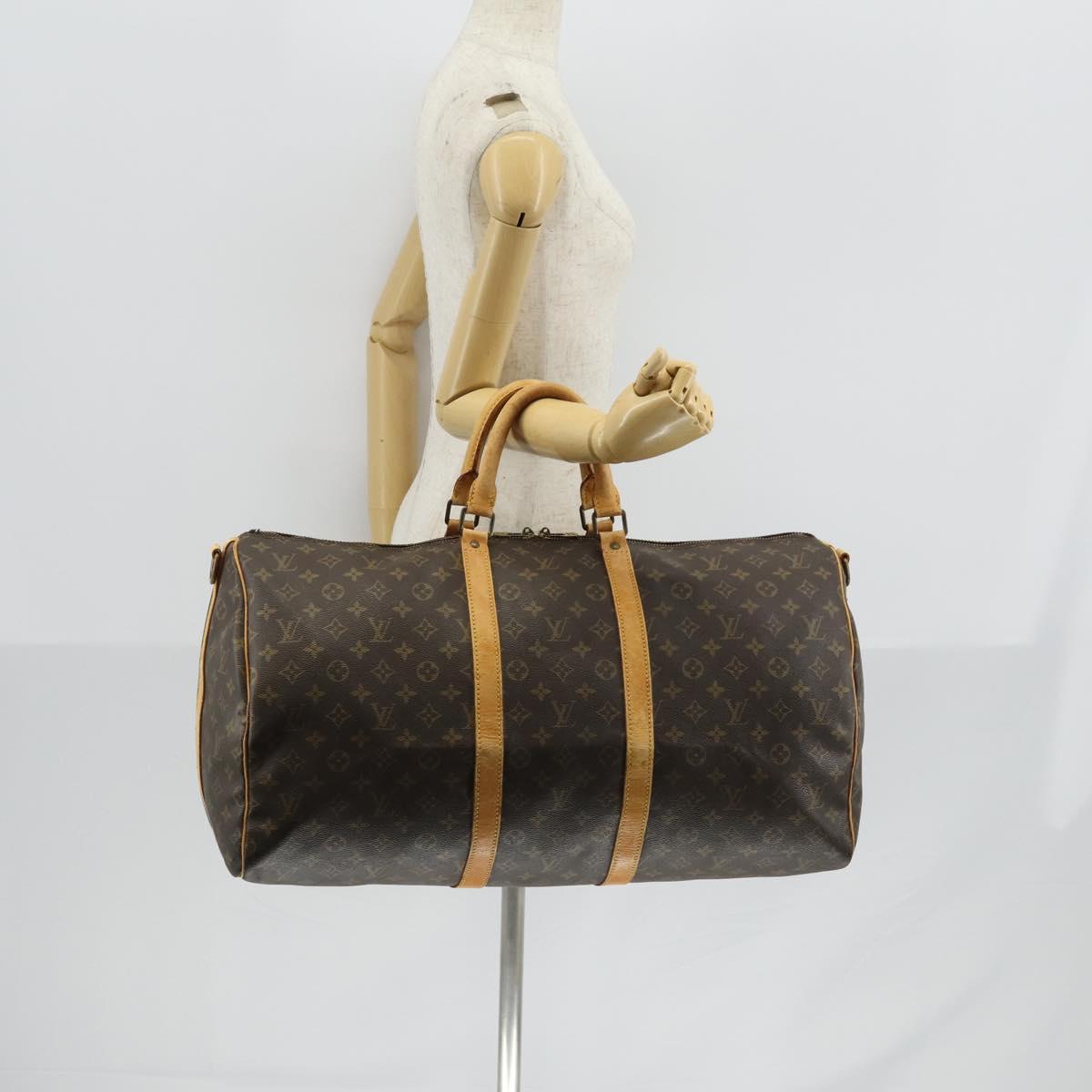 LOUIS VUITTON Monogram Keepall Bandouliere 55 Boston Bag M41414 LV Auth 146512