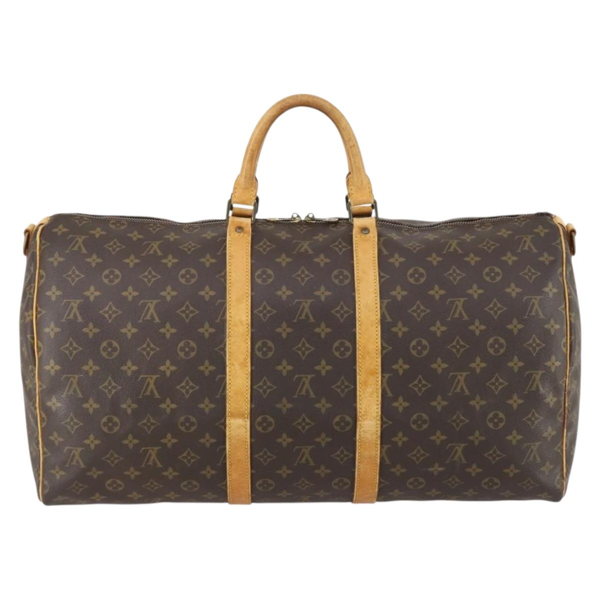 LOUIS VUITTON Monogram Keepall Bandouliere 55 Boston Bag M41414 LV Auth 146512