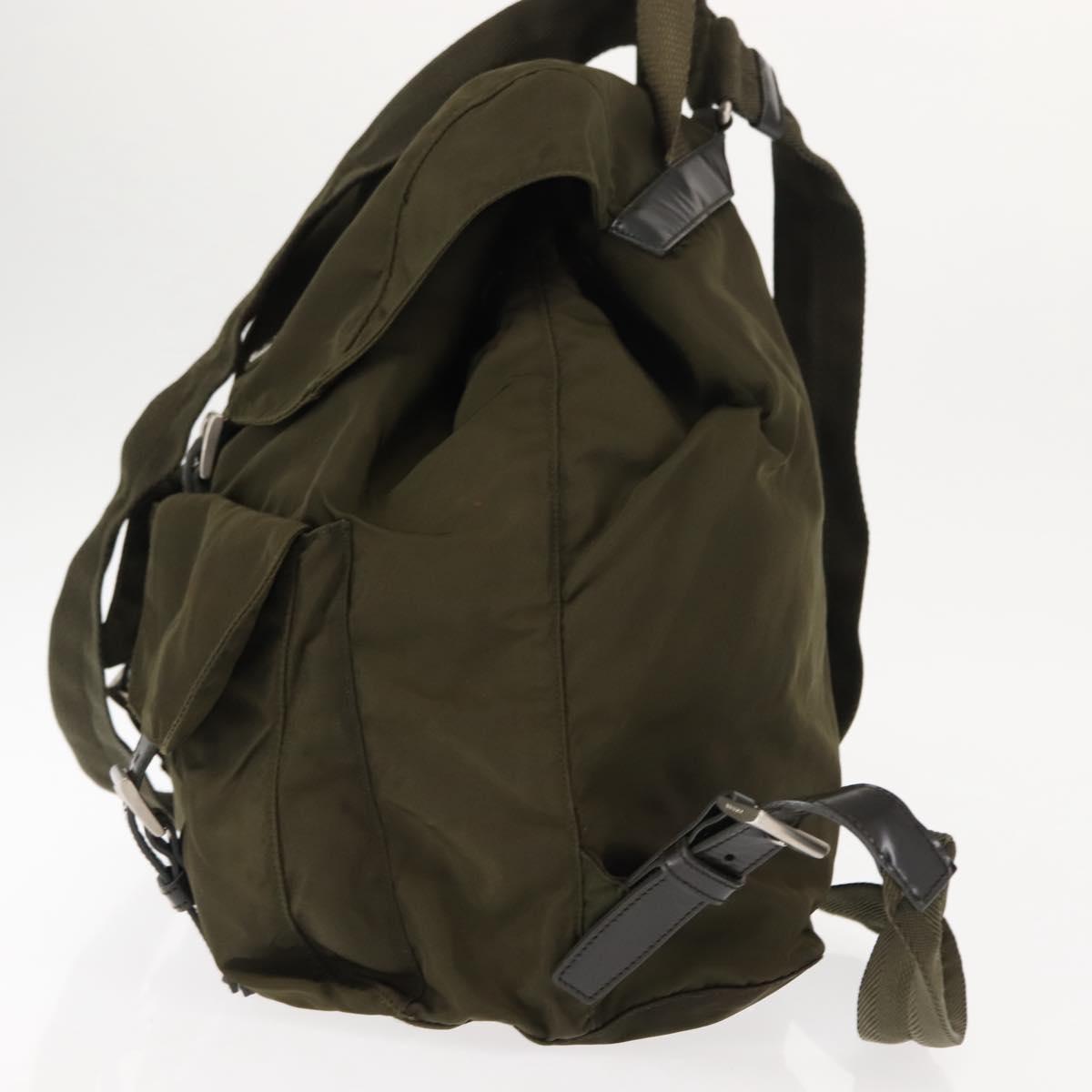 PRADA Backpack Nylon Khaki Auth 146518