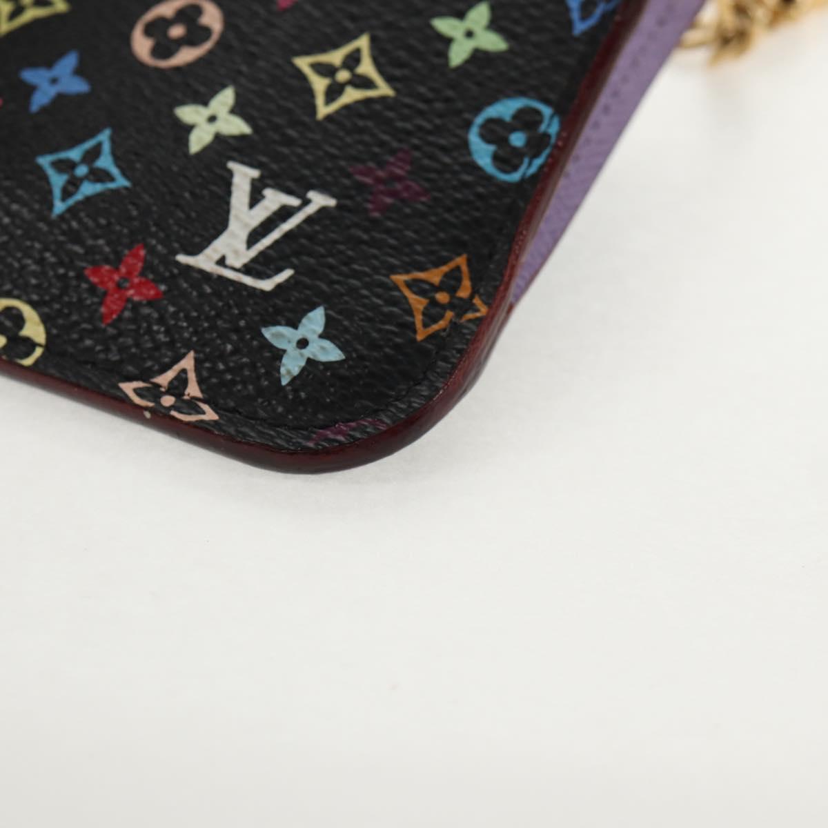 LOUIS VUITTON Multicolor Pochette Cles NM Coin Purse Black M60279 Auth 146522V