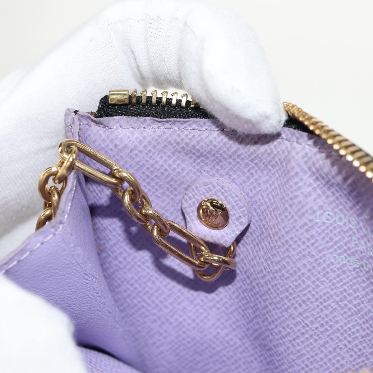 LOUIS VUITTON Multicolor Pochette Cles NM Coin Purse Black M60279 Auth 146522V