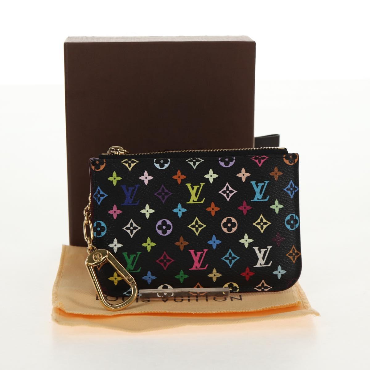 LOUIS VUITTON Multicolor Pochette Cles NM Coin Purse Black M60279 Auth 146522V