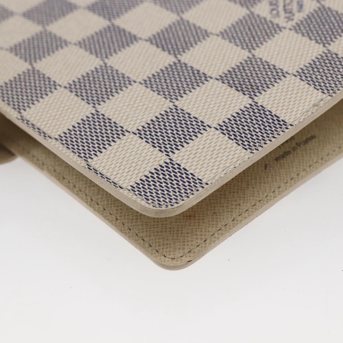 LOUIS VUITTON Damier Azur Agenda MM Day Planner Cover R20707 LV Auth 146523