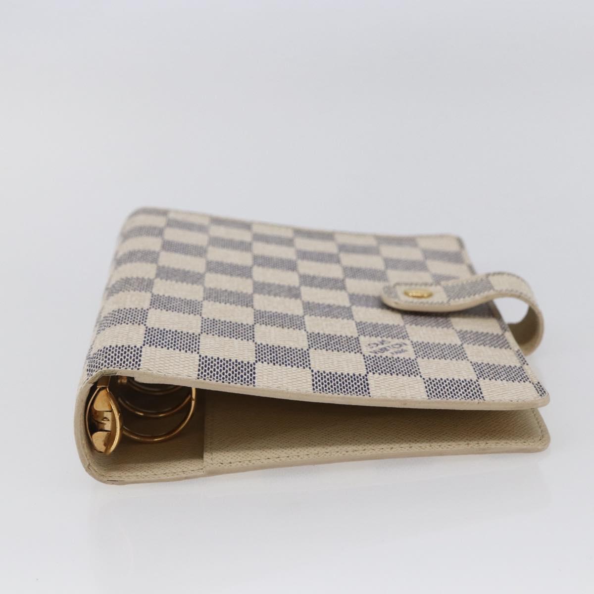 LOUIS VUITTON Damier Azur Agenda MM Day Planner Cover R20707 LV Auth 146523