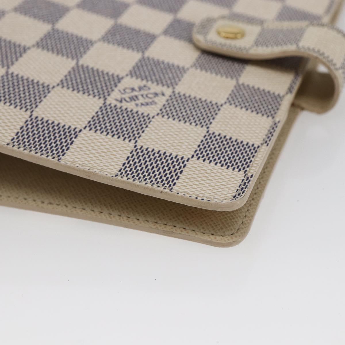 LOUIS VUITTON Damier Azur Agenda MM Day Planner Cover R20707 LV Auth 146523
