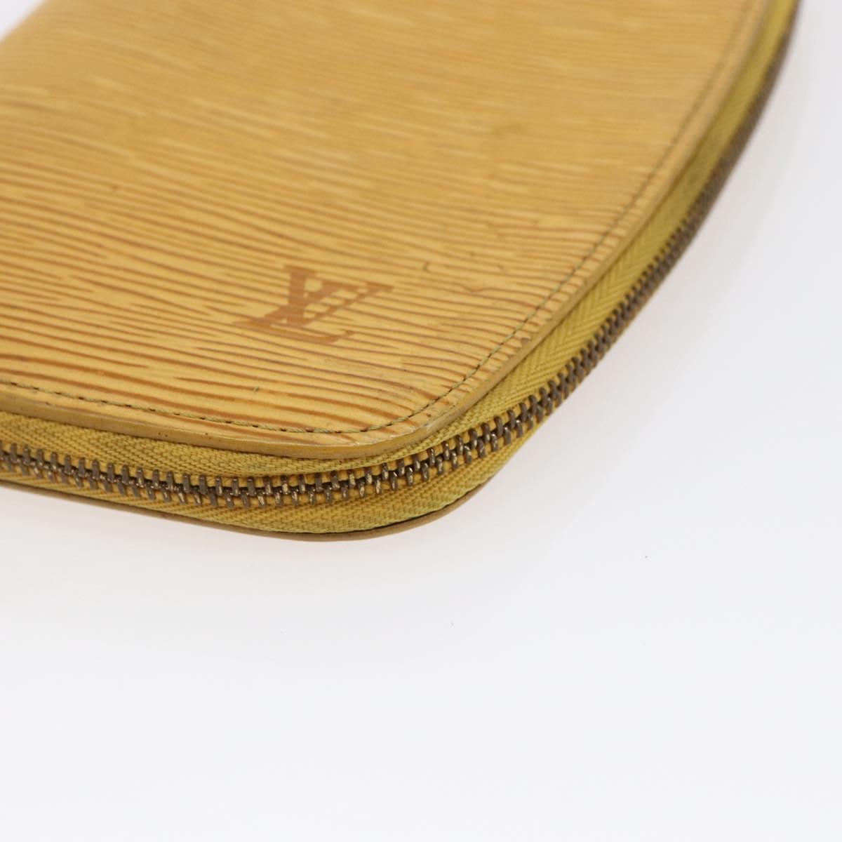 LOUIS VUITTON Epi Agenda Geot Travel Case Yellow M63879 LV Auth 146524