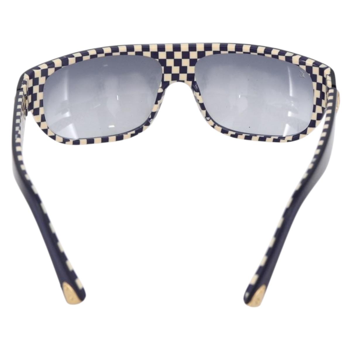 LOUIS VUITTON Damier Sunglasses plastic Navy Z0014E LV Auth 146529