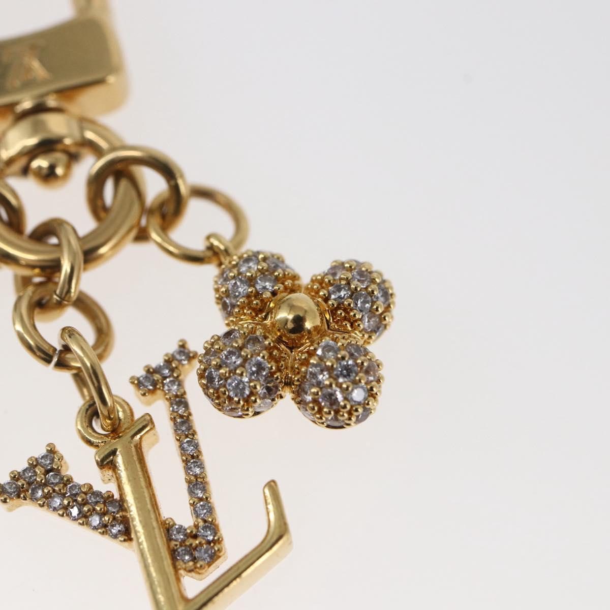 LOUIS VUITTON Micro Charm LV Iconic Key Holder metal Gold M01566 LV Auth 146531