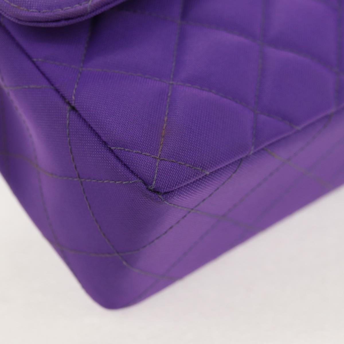 CHANEL Matelasse 25 Chain Shoulder Bag Nylon Purple Gold CC Auth 146533SM