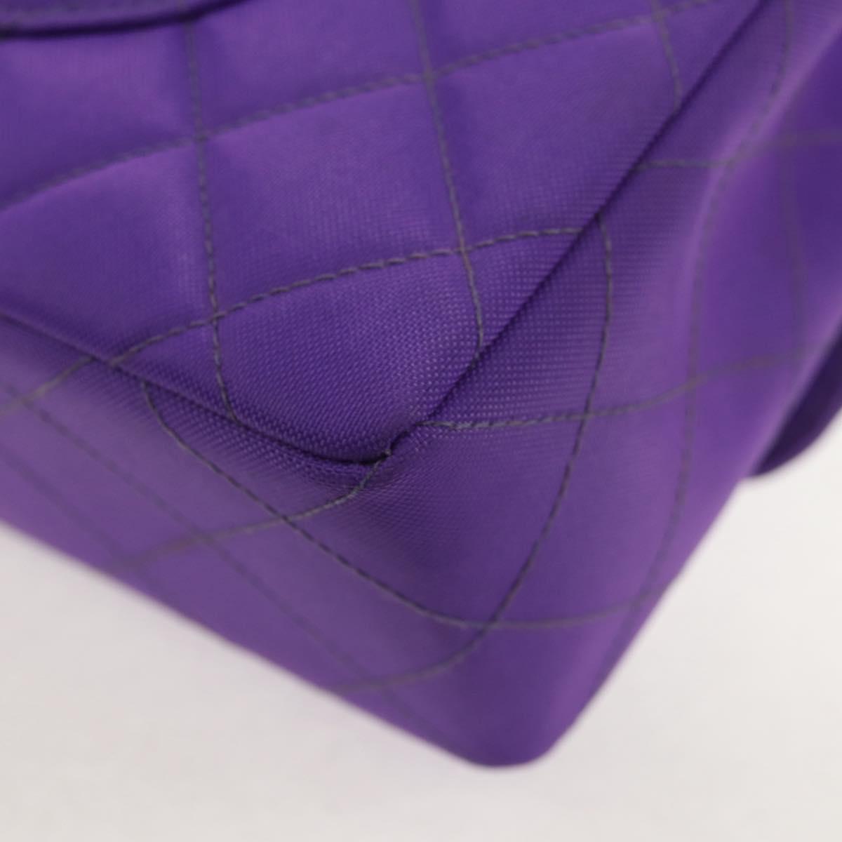 CHANEL Matelasse 25 Chain Shoulder Bag Nylon Purple Gold CC Auth 146533SM
