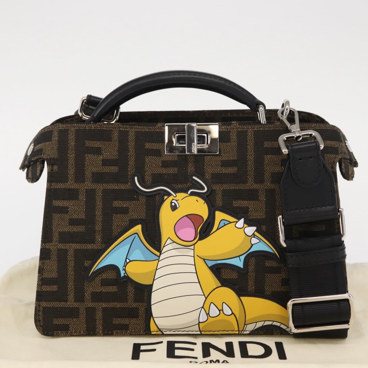 FENDI POKÉMON Fragment Collaboration Peek A Boo Bag 2way Brown Auth 146549SM