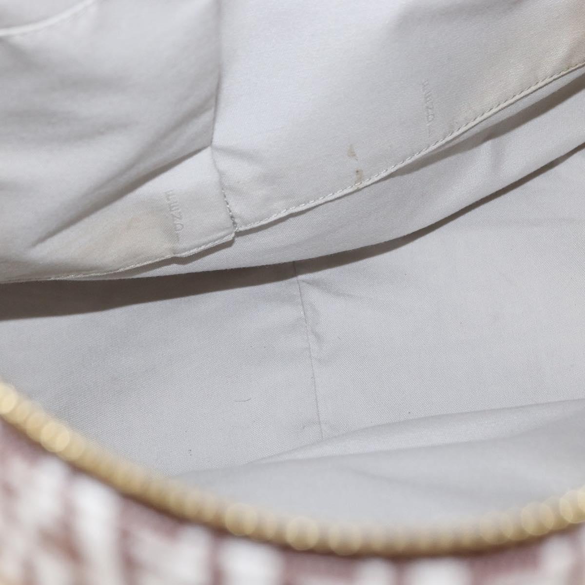 FENDI Zucchino Canvas Tote Bag White Brown Auth 146551V