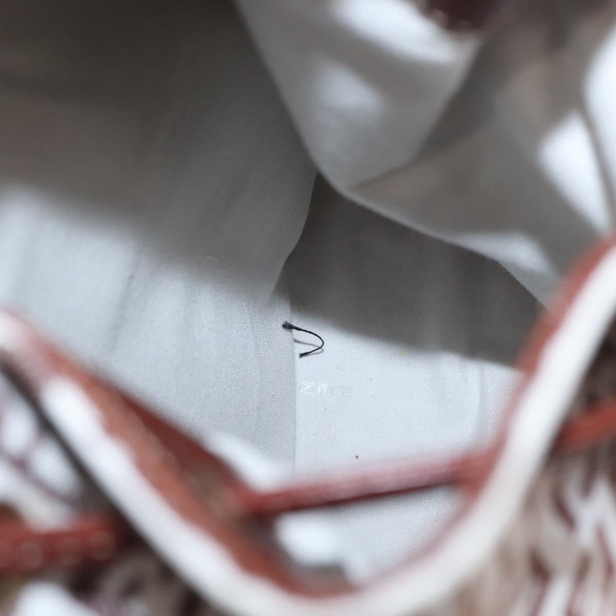 FENDI Zucchino Canvas Tote Bag White Brown Auth 146551V