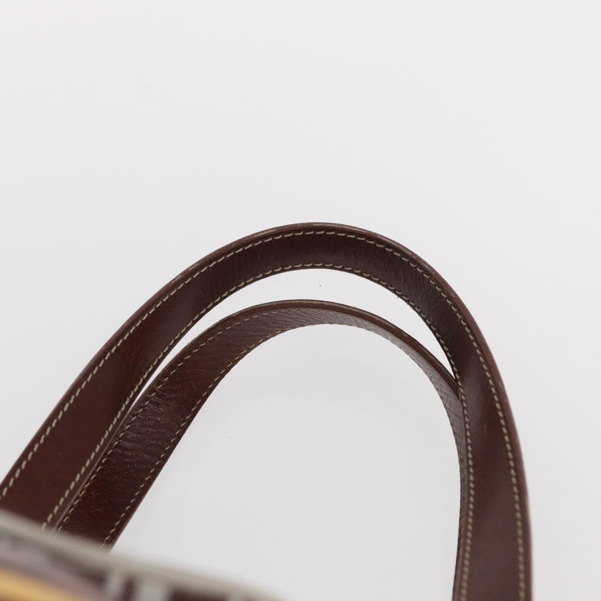 FENDI Zucchino Canvas Tote Bag White Brown Auth 146551V