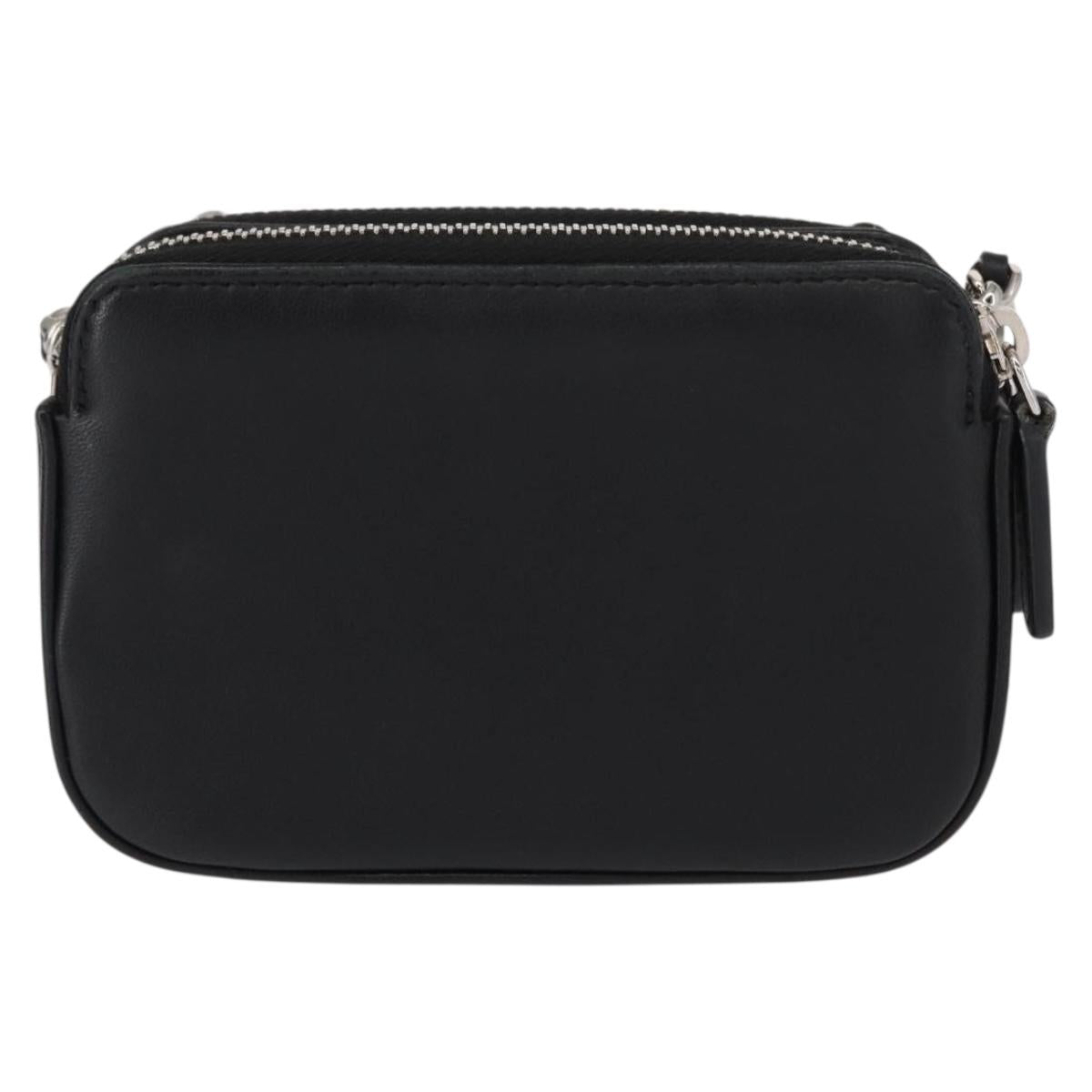 CHANEL Chain Shoulder Bag Sequin Black Silver CC Auth 146554SM