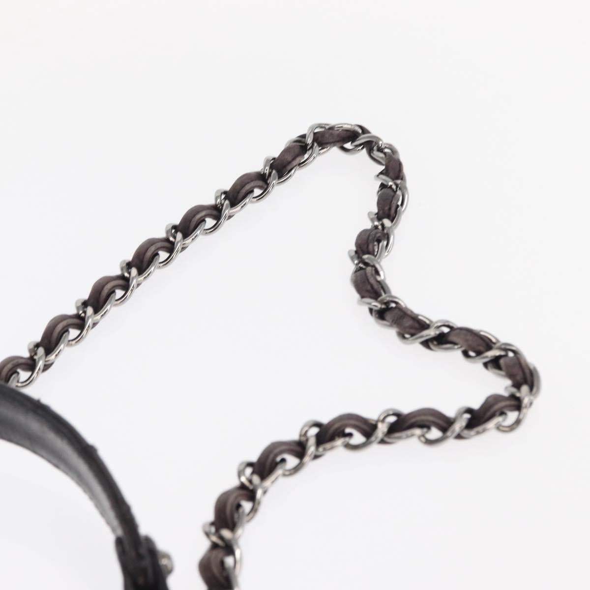 CHANEL Matelasse Chain Bag Patent leather 2way Purple Silver CC Auth 146555V