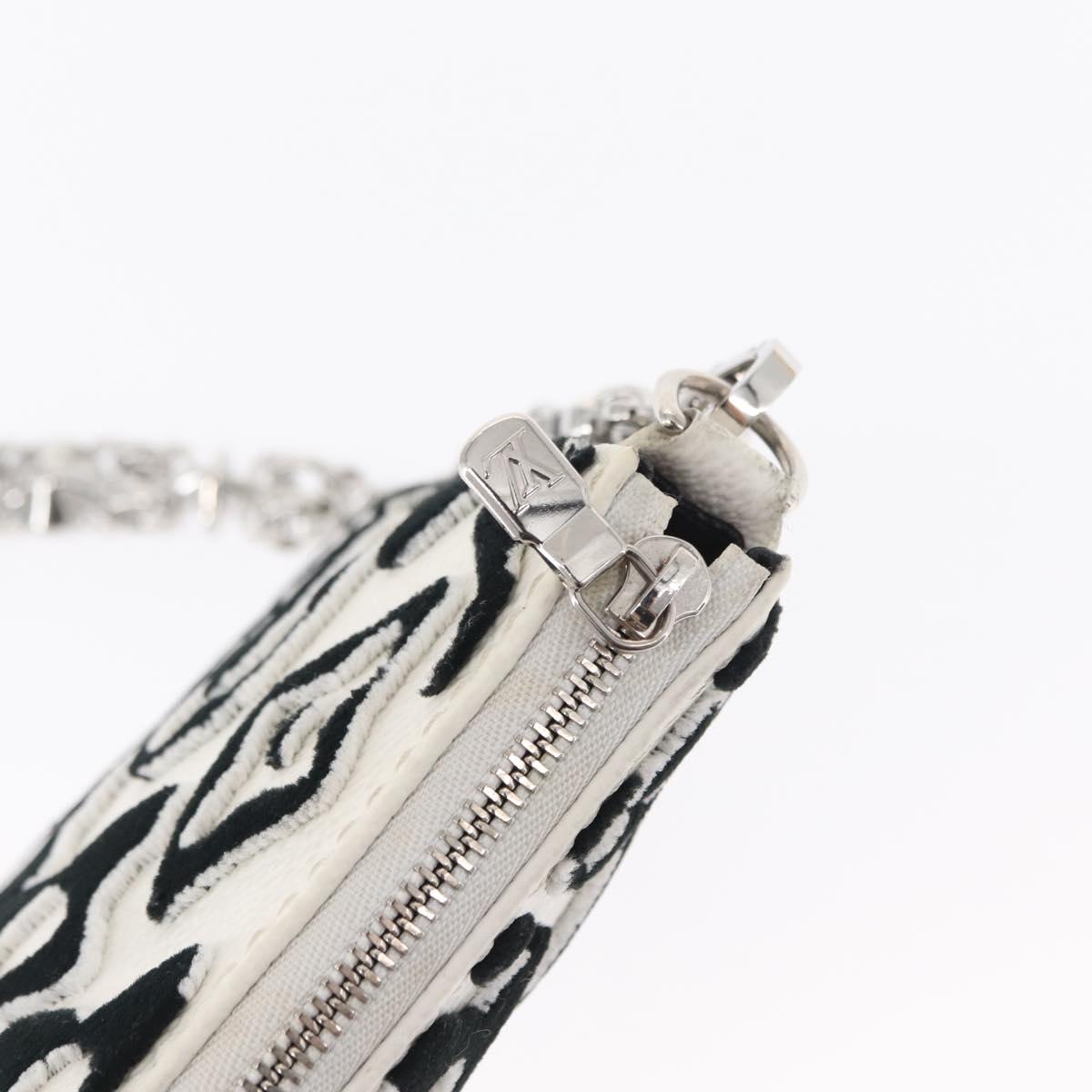 LOUIS VUITTON Monogram Tuftage Pochette Accessoires White M45565 LV Auth 146561M