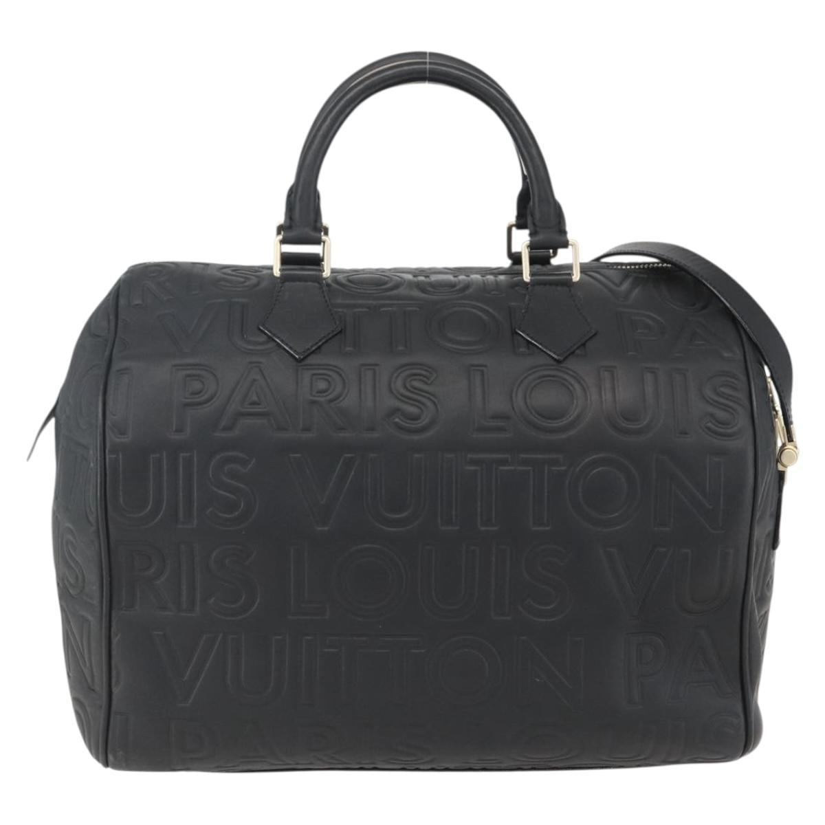 LOUIS VUITTON Paris Speedy Cube Hand Bag Leather Black M95816 LV Auth 146562SM