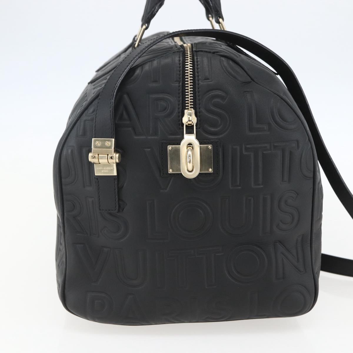LOUIS VUITTON Paris Speedy Cube Hand Bag Leather Black M95816 LV Auth 146562SM