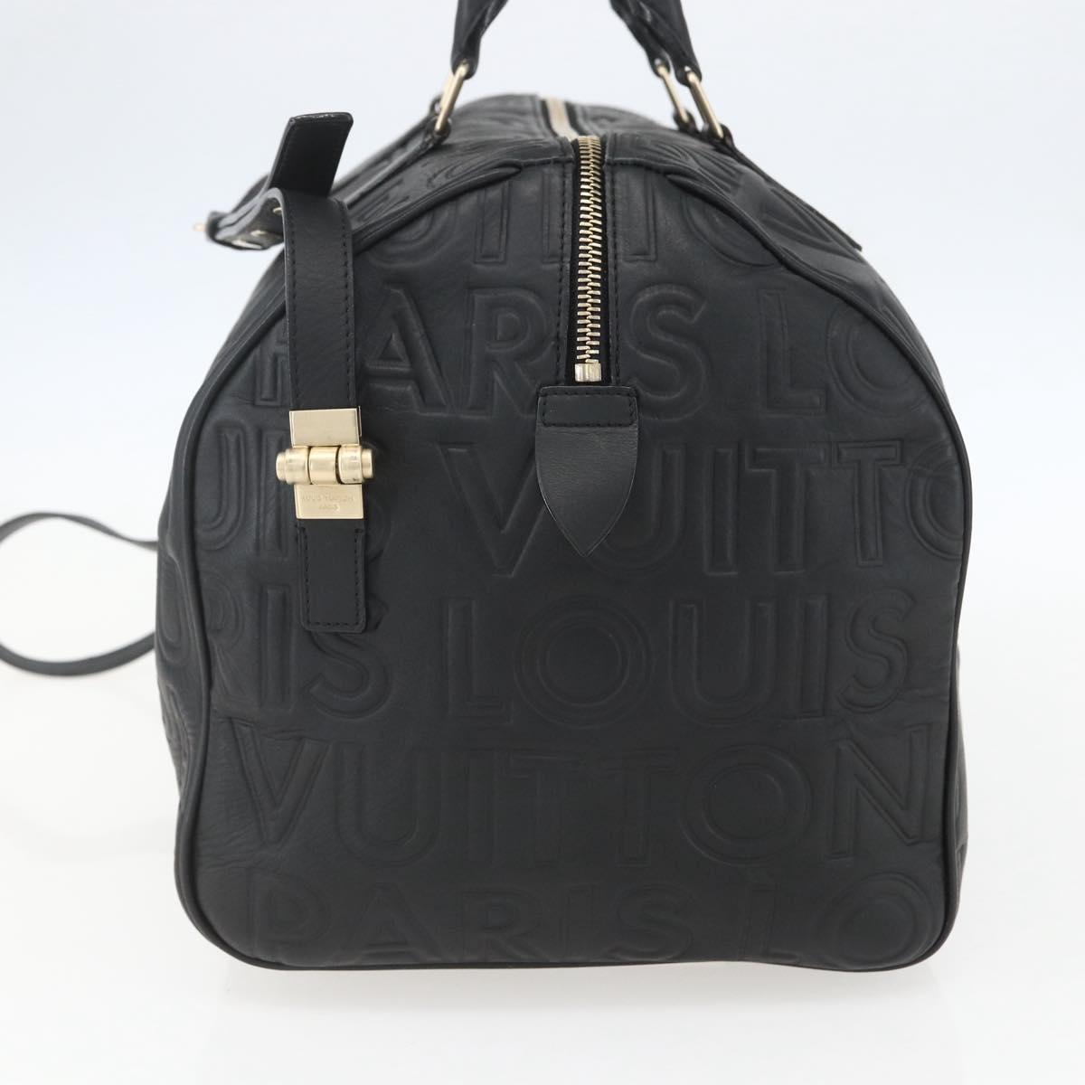 LOUIS VUITTON Paris Speedy Cube Hand Bag Leather Black M95816 LV Auth 146562SM