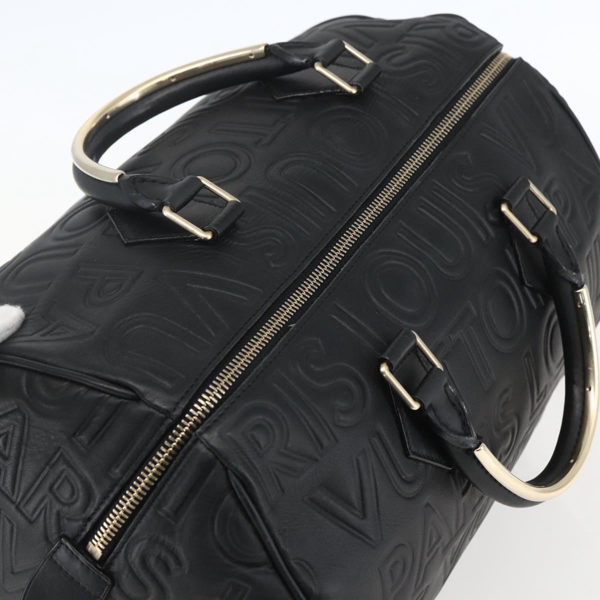 LOUIS VUITTON Paris Speedy Cube Hand Bag Leather Black M95816 LV Auth 146562SM