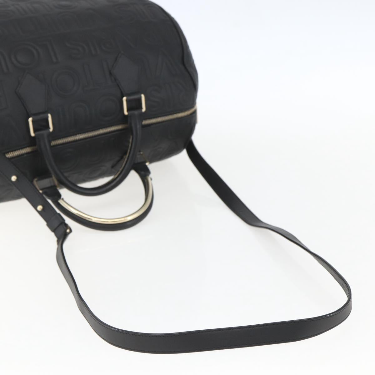 LOUIS VUITTON Paris Speedy Cube Hand Bag Leather Black M95816 LV Auth 146562SM