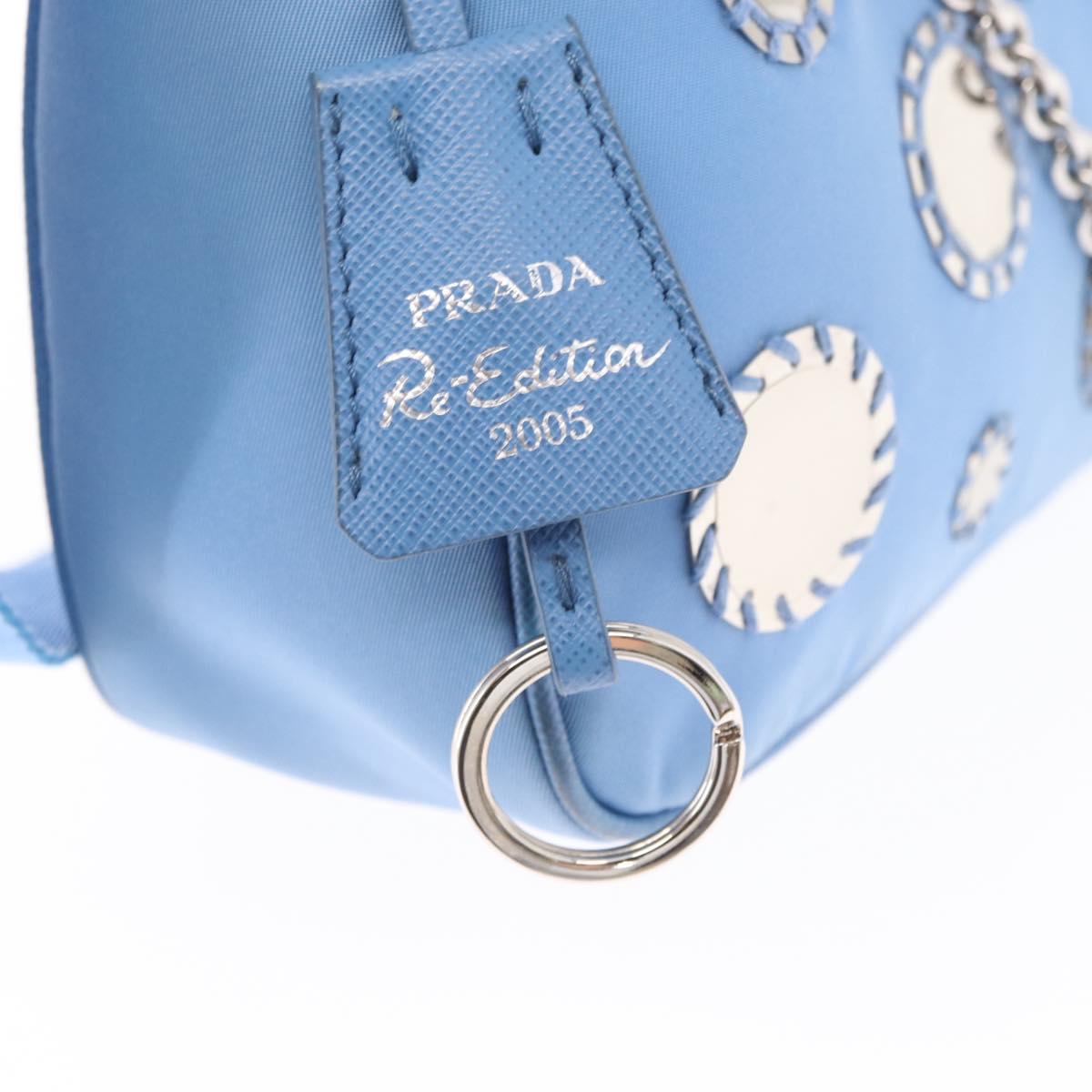 PRADA Re-edition Shoulder Bag Nylon 2way Light Blue 1BH204 Auth 146563SAM