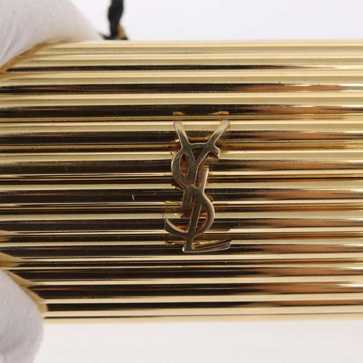 SAINT LAURENT Chain Cassandra Shoulder Bag plastic Gold Auth 146564SAM