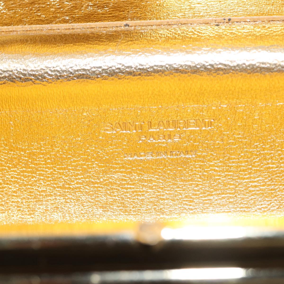 SAINT LAURENT Chain Cassandra Shoulder Bag plastic Gold Auth 146564SAM
