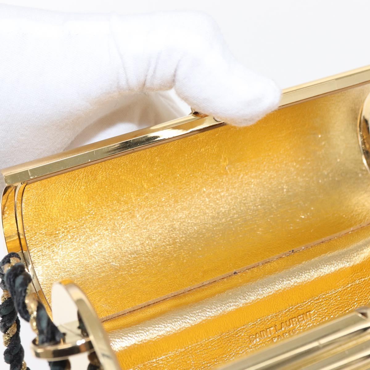 SAINT LAURENT Chain Cassandra Shoulder Bag plastic Gold Auth 146564SAM