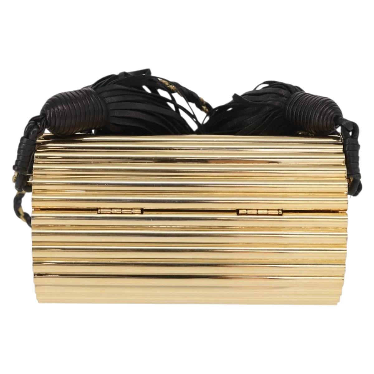 SAINT LAURENT Chain Cassandra Shoulder Bag plastic Gold Auth 146564SAM