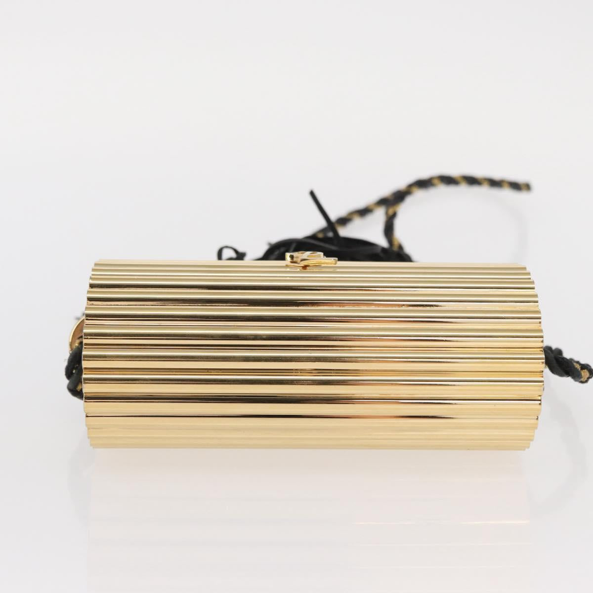 SAINT LAURENT Chain Cassandra Shoulder Bag plastic Gold Auth 146564SAM