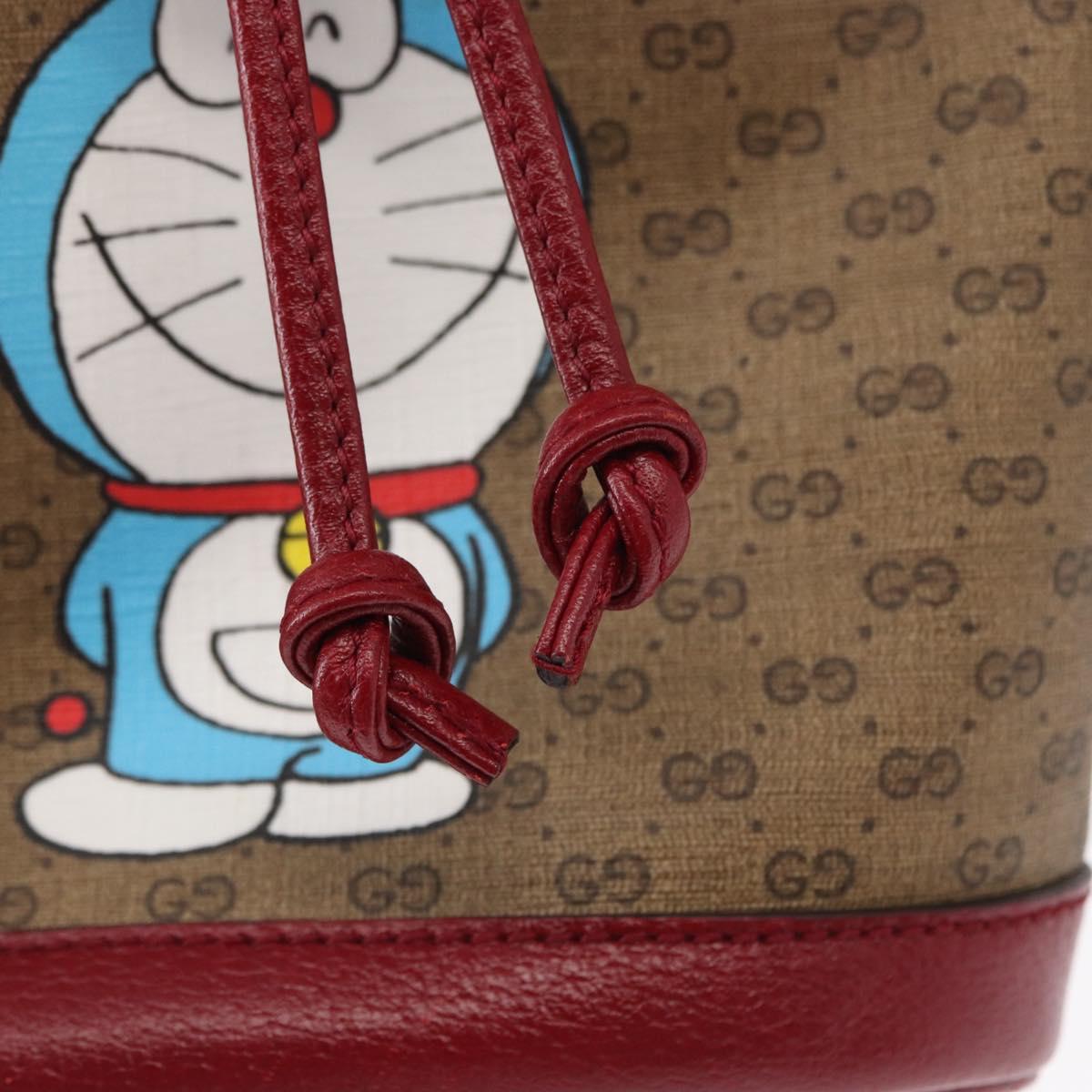 GUCCI Micro GG Supreme Doraemon Collaboration Bag PVC Beige 647801 Auth 146566SM