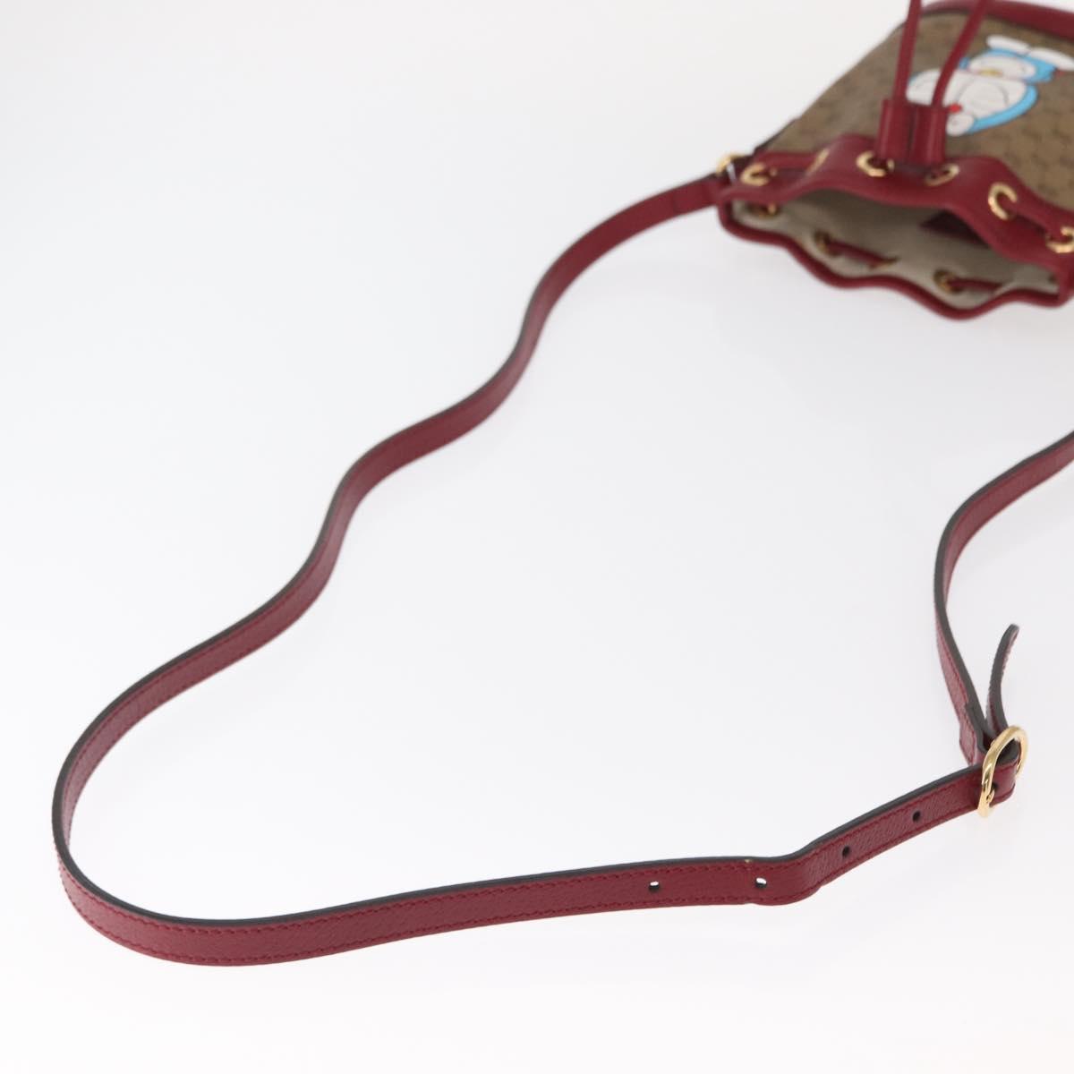 GUCCI Micro GG Supreme Doraemon Collaboration Bag PVC Beige 647801 Auth 146566SM