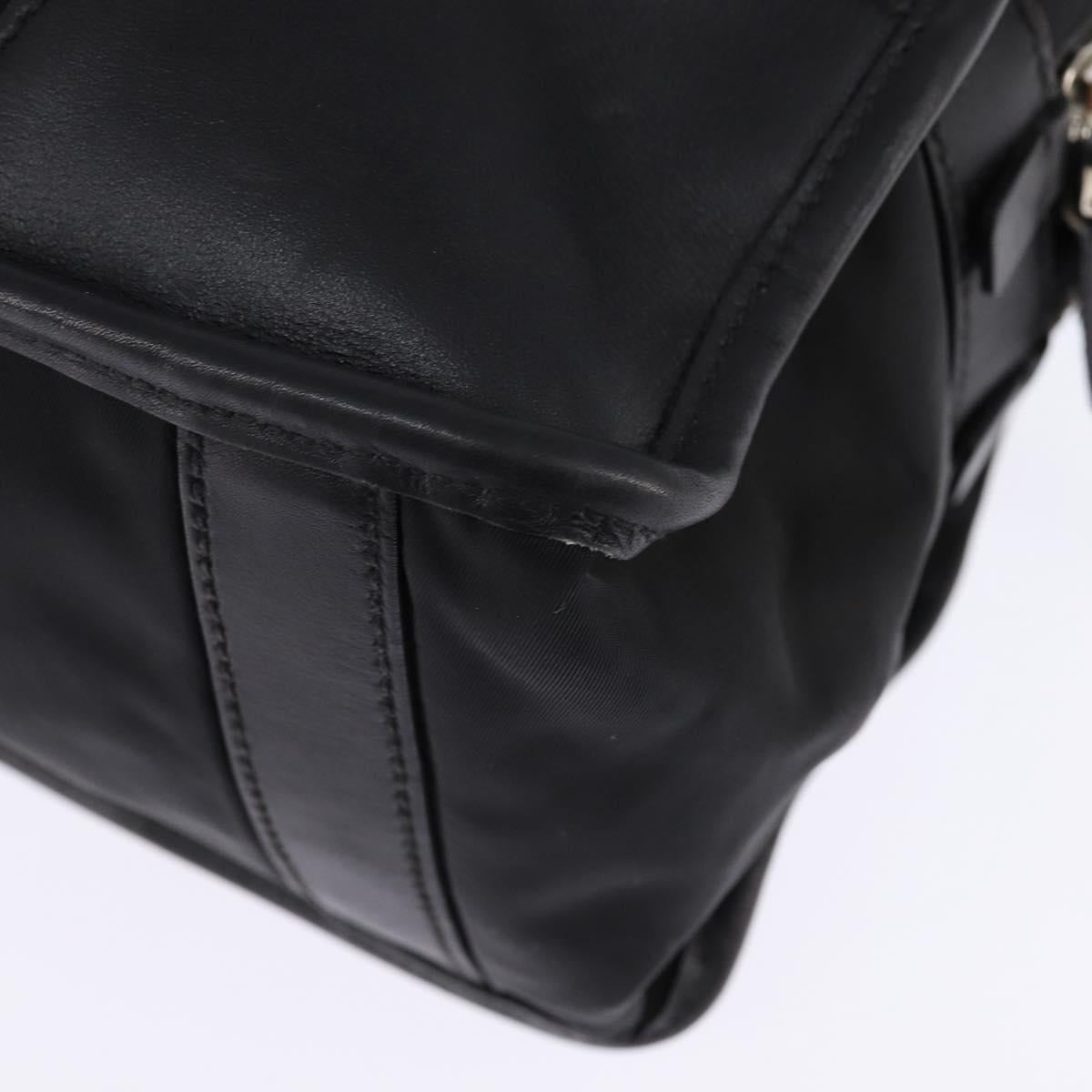 PRADA Business Bag Nylon Black Silver Auth 146573
