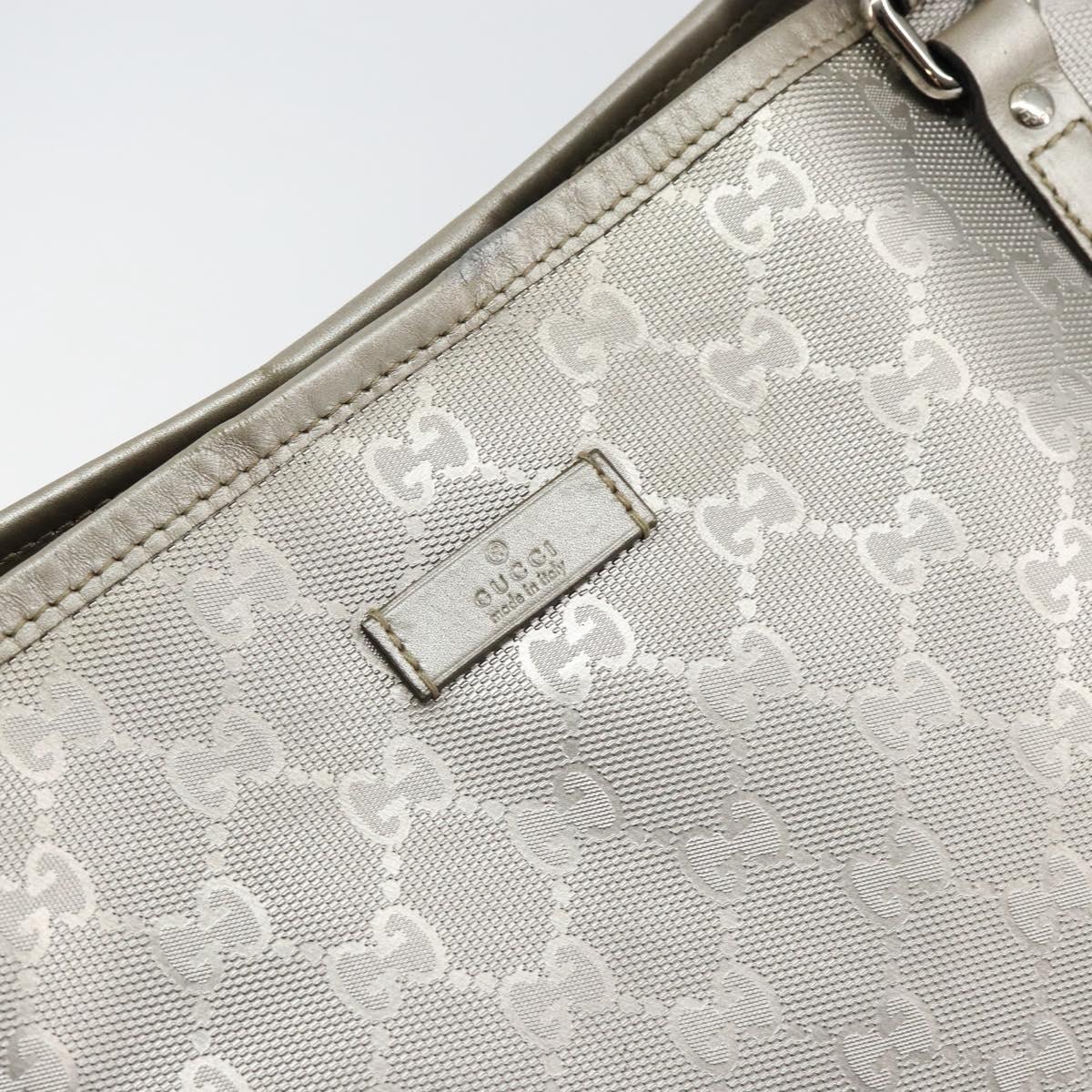 GUCCI GG Implementation Tote Bag Silver 197953 Auth 146574