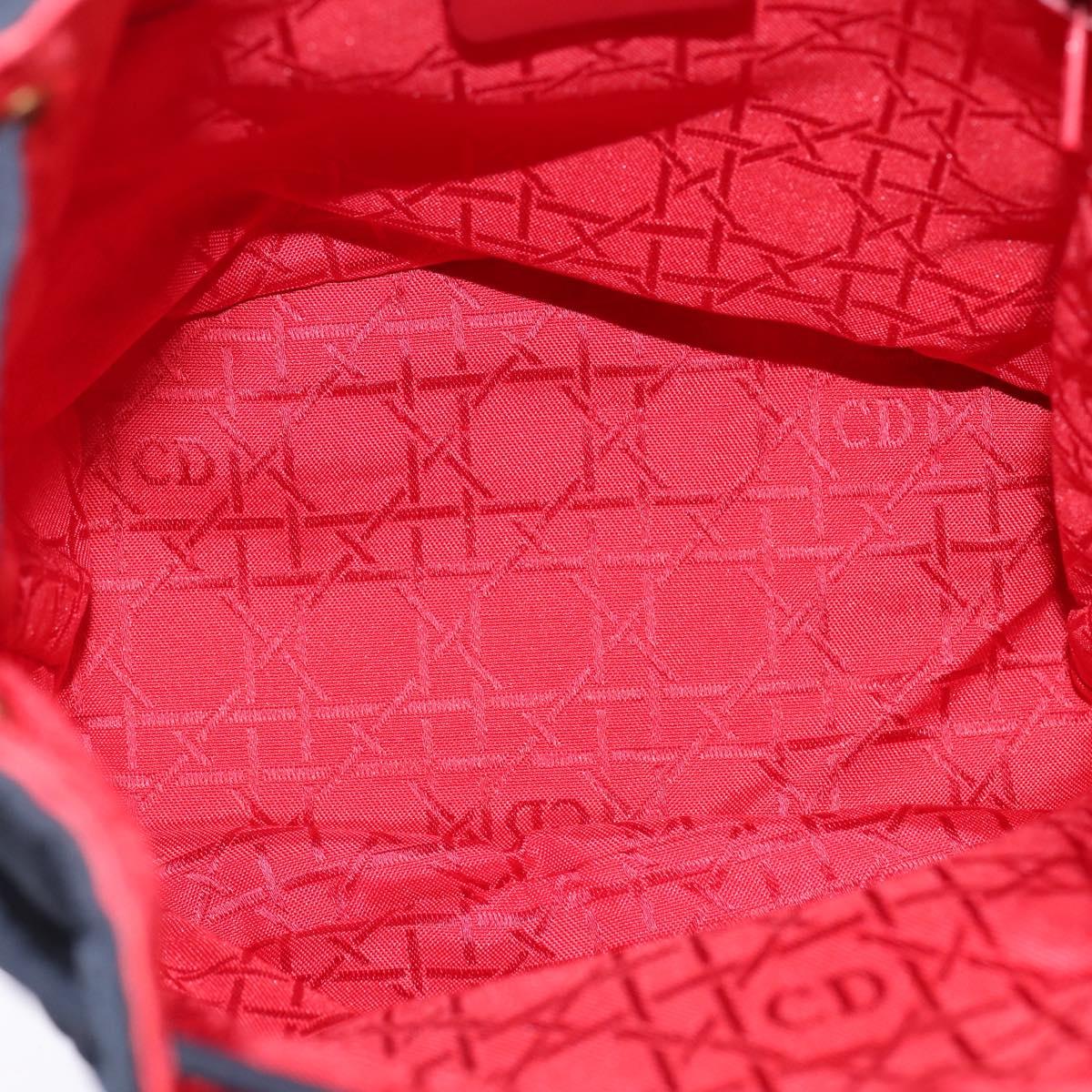 Christian Dior Canage Backpack Nylon Navy Gold Auth 146576