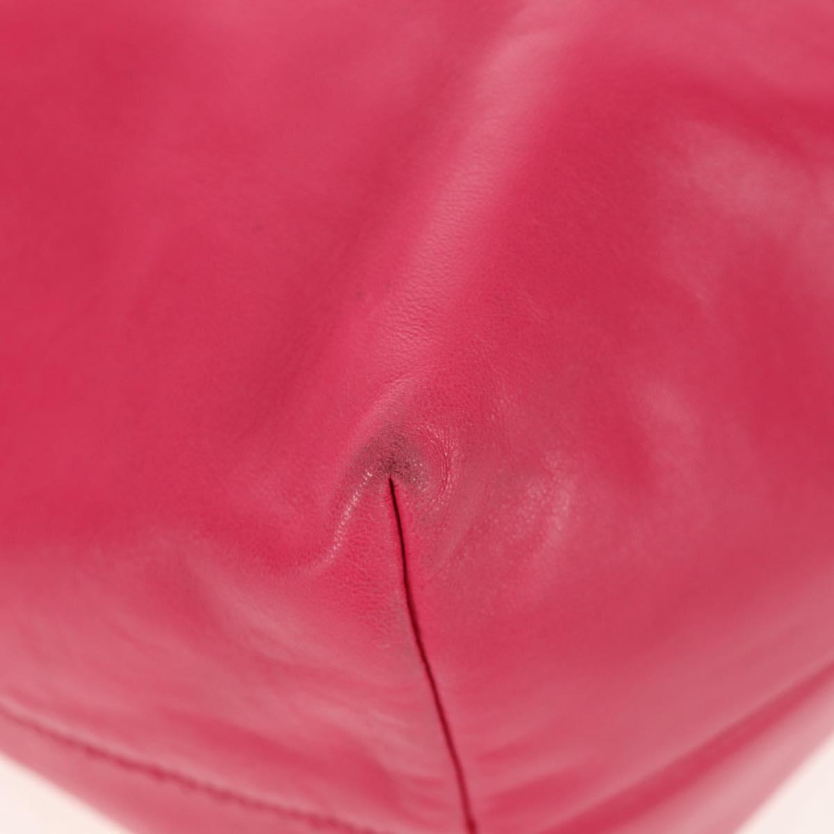 LOEWE Anagram Shoulder Bag Leather Pink Silver Auth 146577V