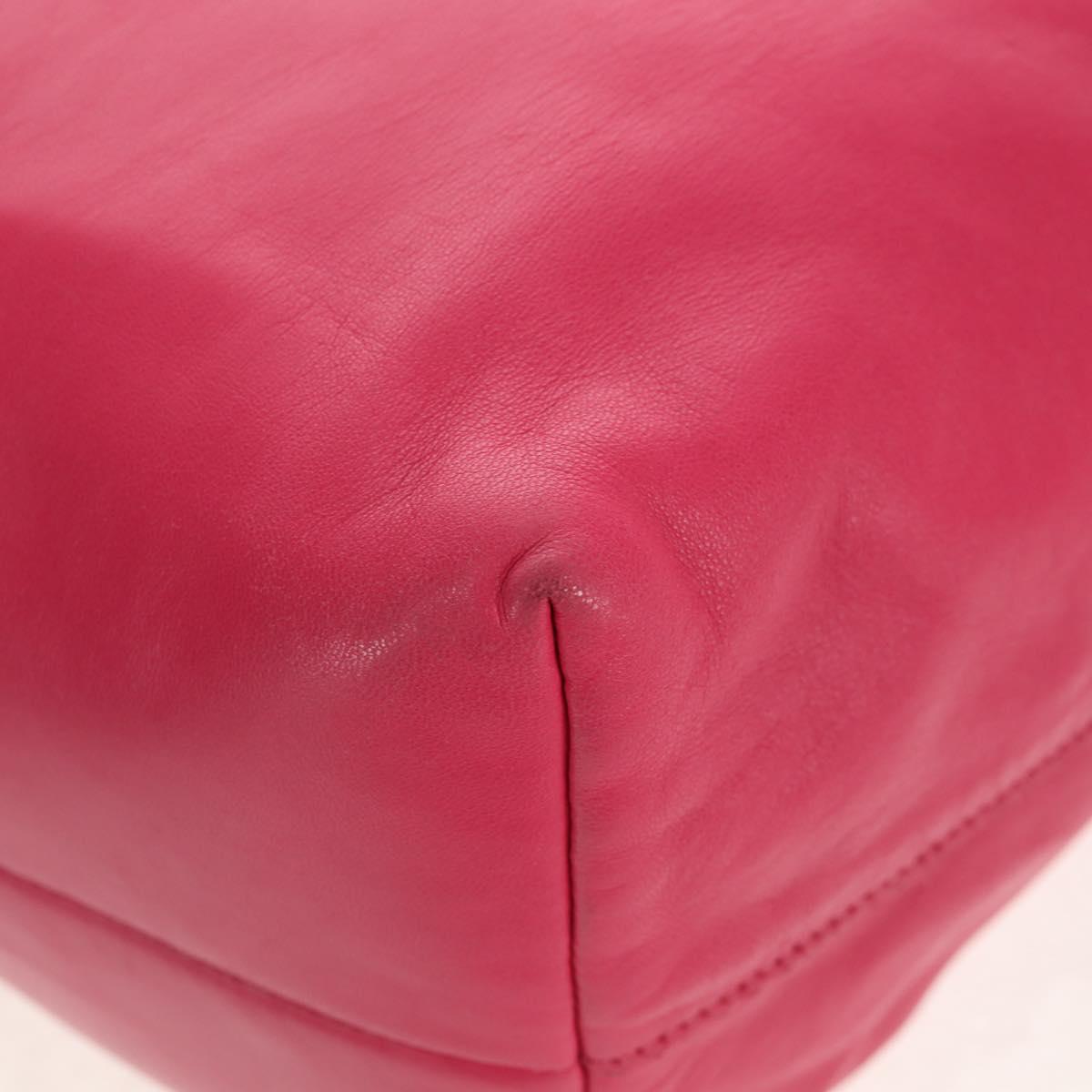 LOEWE Anagram Shoulder Bag Leather Pink Silver Auth 146577V