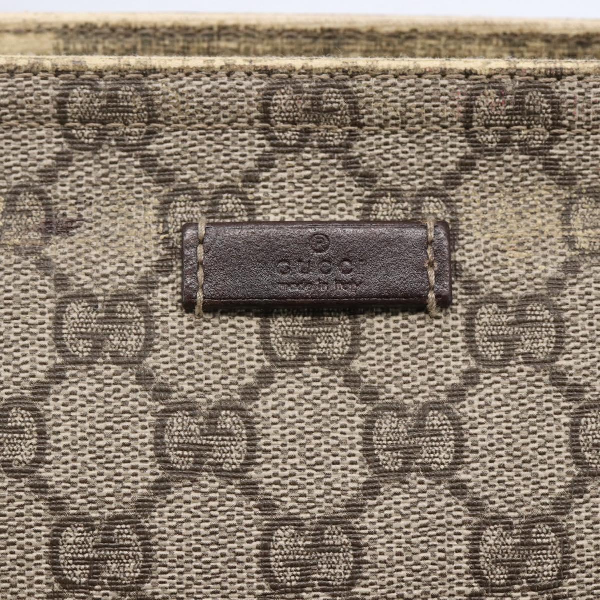 GUCCI GG Supreme Shoulder Bag PVC Beige Gold 201446 Auth 146578