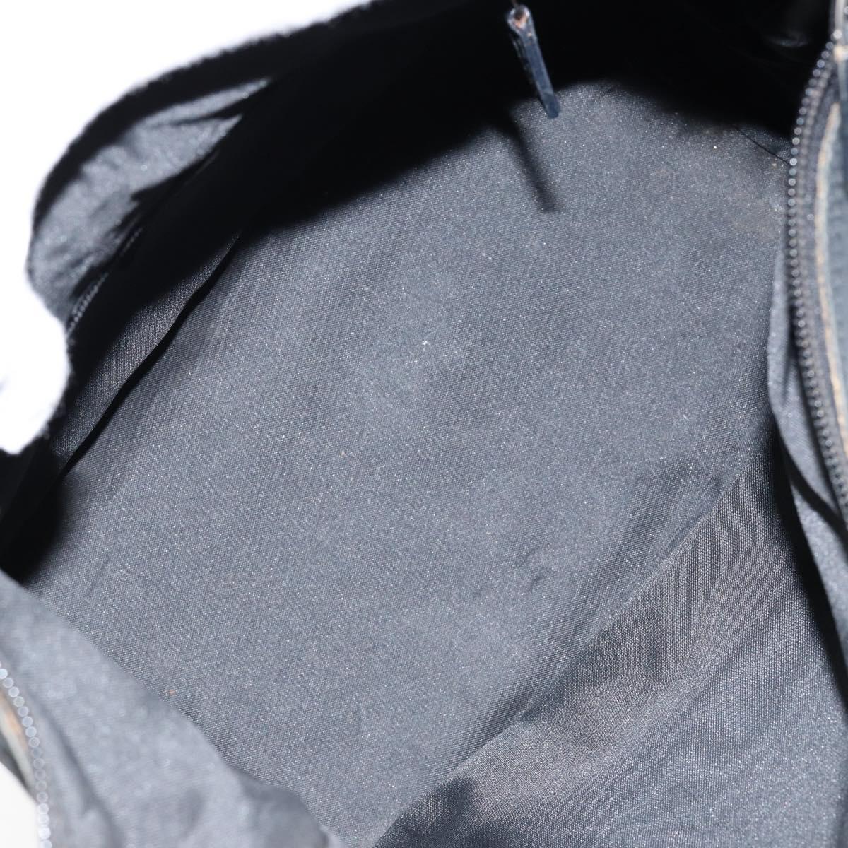 GUCCI Bamboo GG Canvas Shoulder Bag Nylon Black Silver 000 0531 Auth 146579