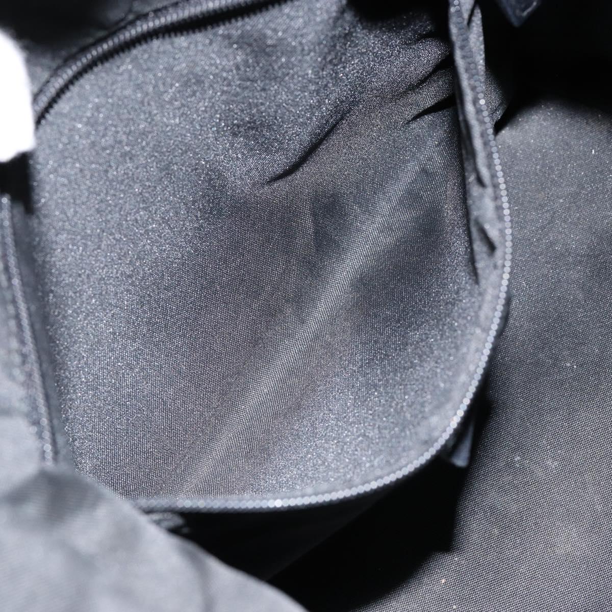 GUCCI Bamboo GG Canvas Shoulder Bag Nylon Black Silver 000 0531 Auth 146579