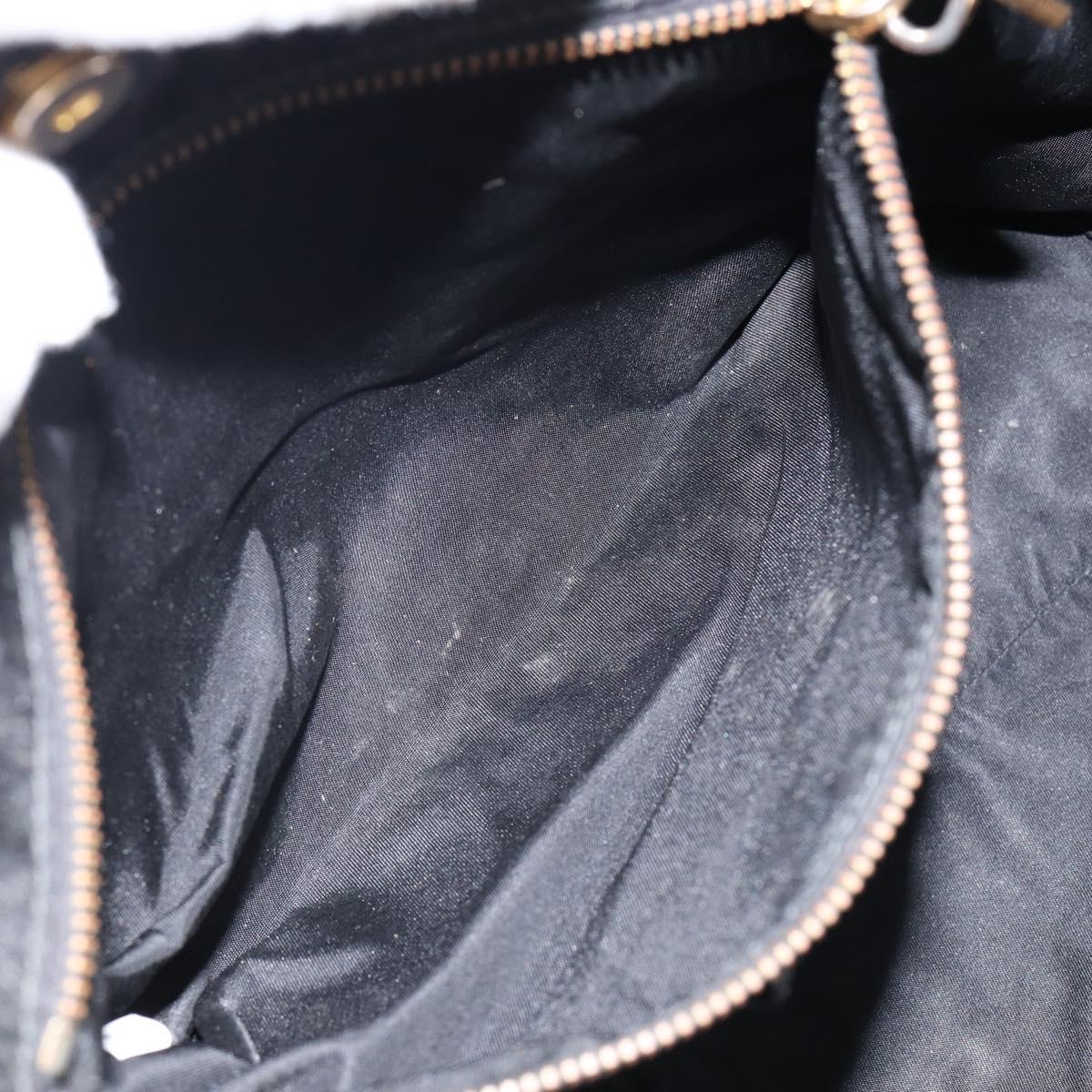 PRADA Tote Bag Nylon Black Gold Auth 146580