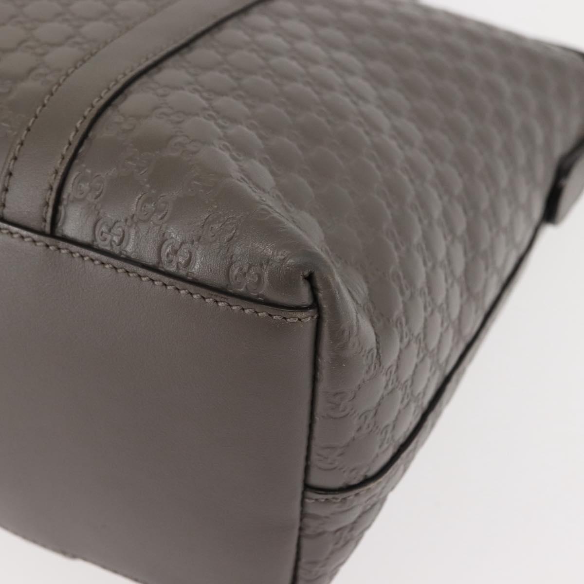 GUCCI Micro GG Guccissima Bag Leather Outlet Light gray 449656 Auth 146581