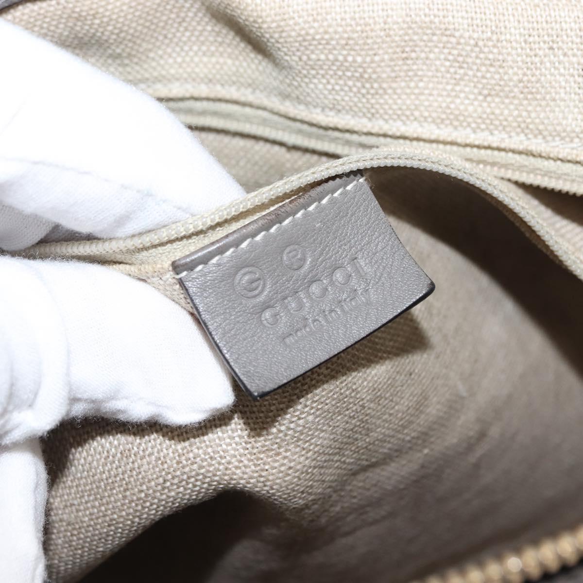 GUCCI Micro GG Guccissima Bag Leather Outlet Light gray 449656 Auth 146581