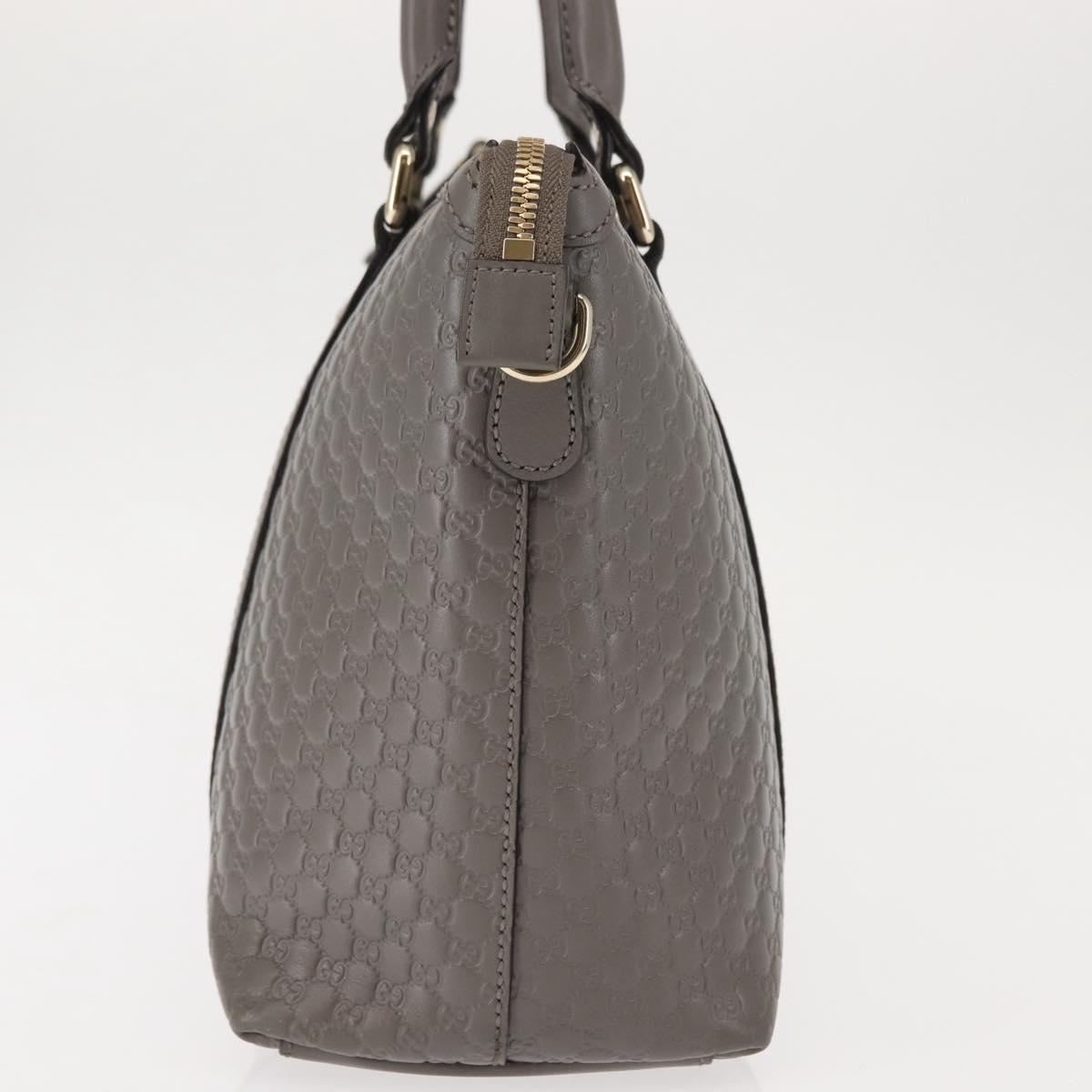 GUCCI Micro GG Guccissima Bag Leather Outlet Light gray 449656 Auth 146581