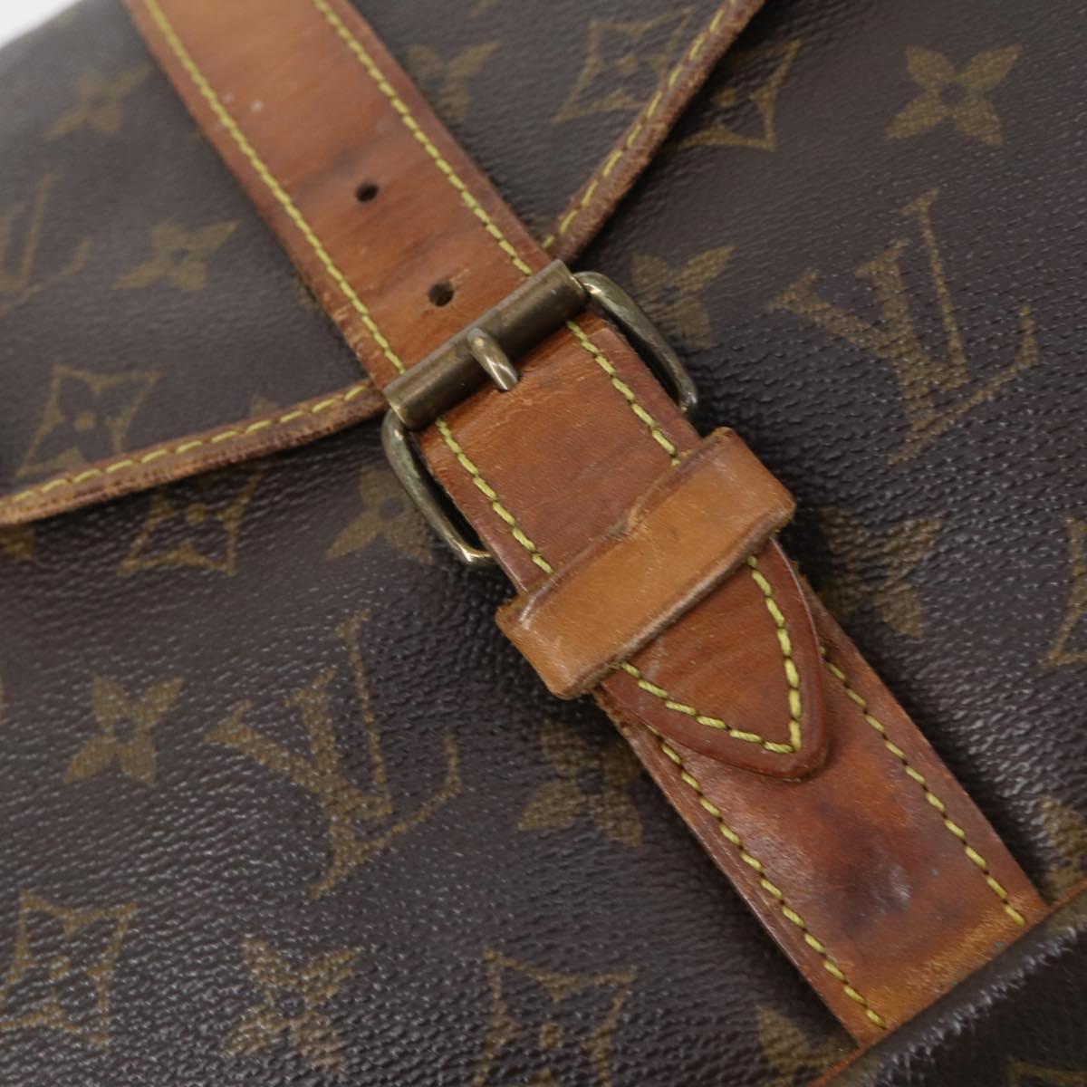 LOUIS VUITTON Monogram Saumur 35 Shoulder Bag M42254 LV Auth 146596