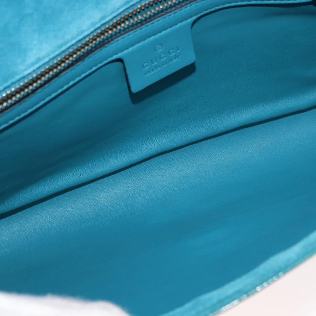 GUCCI Micro GG Canvas Clutch Bag Enamel Blue 339249 Auth 146600