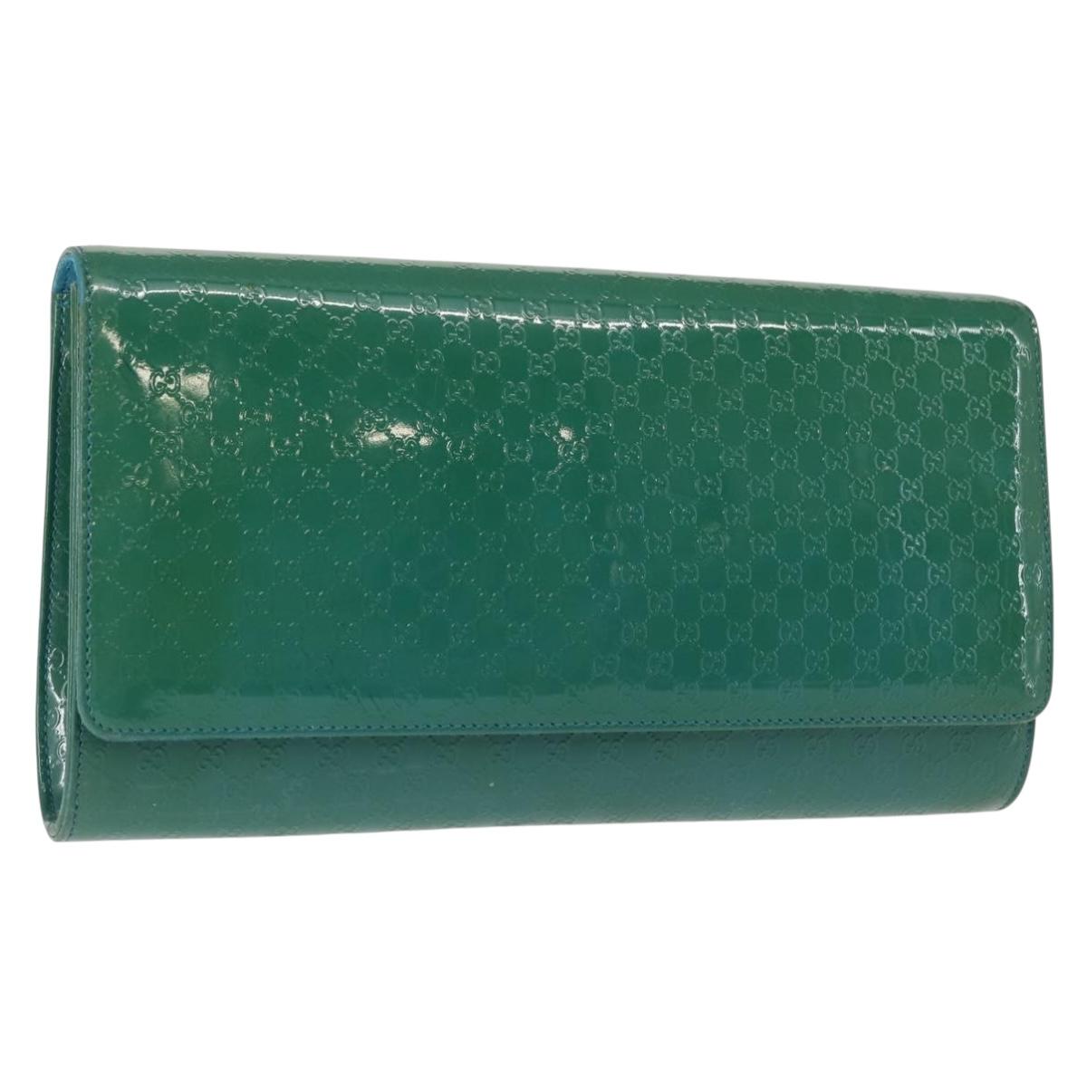 GUCCI Micro GG Canvas Clutch Bag Enamel Blue 339249 Auth 146600